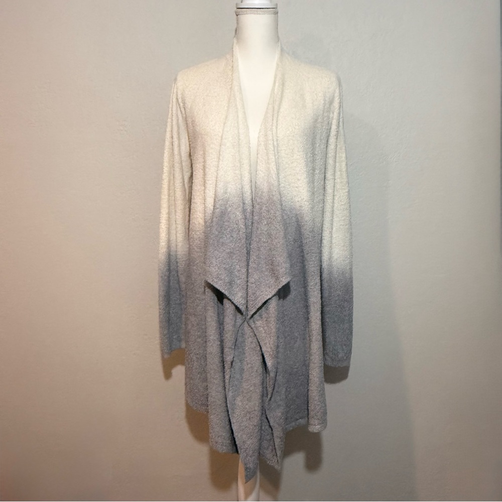 Barefoot Dreams - Cream and Grey/Gray Ombré Cardigan Size L/XL